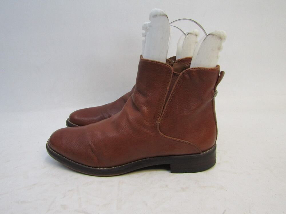 Franco Sarto Womens Sz 7.5 M Brown Leather Zip Ankle Fashion Boots Bootie